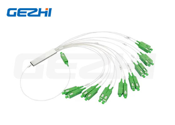 কেনা 1x16 এসসি গ্রিন সংযোগকারী FTTH এবং PON সিস্টেমের জন্য নিম্ন সন্নিবেশ ক্ষতি 0.9 মিমি মিনি টিউব পিএলসি স্প্লিটার অনলাইনে উৎপাদন