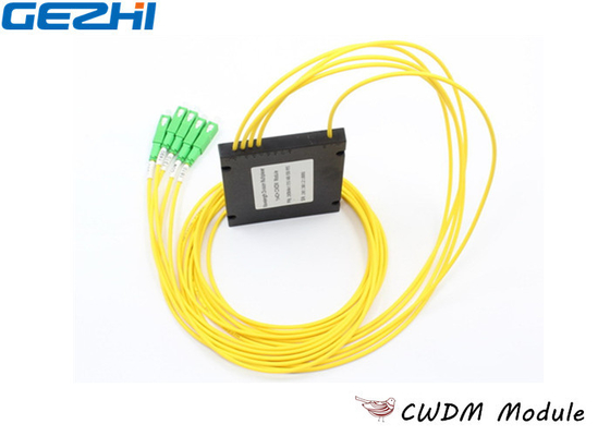 লাইন মনিটরিংয়ের জন্য হলুদ 1x4 CWDM Mux Demux ABS টাইপ 1270 - 1610nm তরঙ্গদৈর্ঘ্য