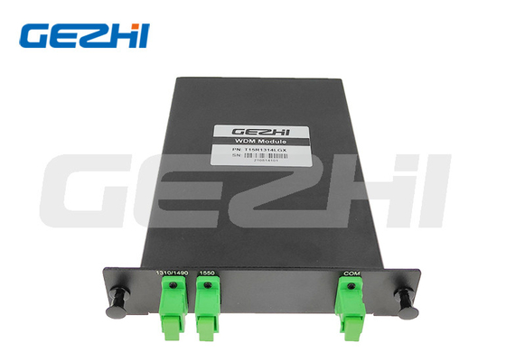 GPON, FTTH সিস্টেমে CATV 3 পোর্ট ফিল্টার অপটিক্যাল WDM স্প্লিটার 1310/1490/1550nm LGX ক্যাসেট মডিউল