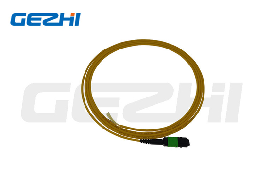 LC OM3/OM4 8/12/24F MPO/MTP ফাইবার অপটিক প্যাচ কর্ড PVC/LSZH জ্যাকেট টেলিকমের জন্য