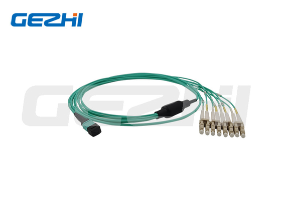 MPO থেকে LC 8/12 Fibers OM3 50/125 মাল্টিমোড ফাইবার অপটিক প্যাচ কর্ড ব্রেকআউট কেবল