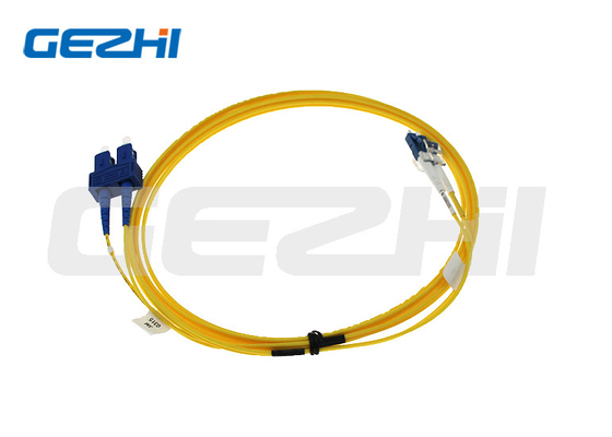 FTTH এর জন্য PVC 2 কোর ডুপ্লেক্স ফাইবার প্যাচ কর্ড LC থেকে SC ফাইবার প্যাচ কেবল