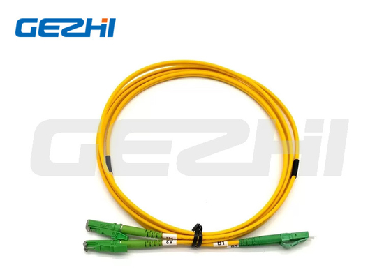 হলুদ আউটজ্যাকেট E2000 প্যাচ ক্যাবল সিরিজ APC মেটাল ক্যাপ সংযোগকারী