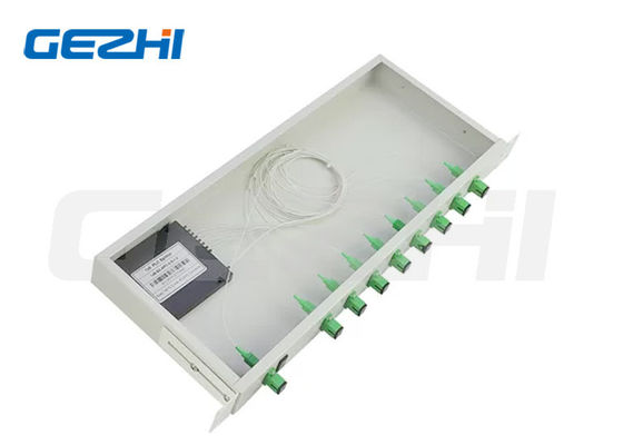 1U 19 ইঞ্চি র্যাক মাউন্ট পিএলসি স্প্লিটার FTTH FTTB FTTX PON CATV এর জন্য কম সন্নিবেশ ক্ষতি সহ